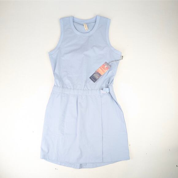 Kyodan Dresses & Skirts - Kyodan Women's Small Skyway Belted Seersucker Dress - Light Blue